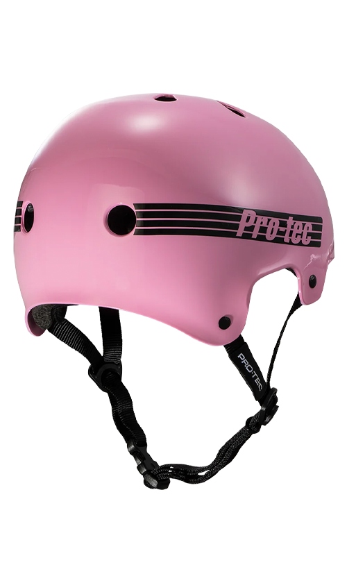 Pro Tec Old School Certified Skateboard Helmet - Gloss Pink - Safety Gear for Skateboarding, Cycling & Scooters - Perfect for Kids & Adults