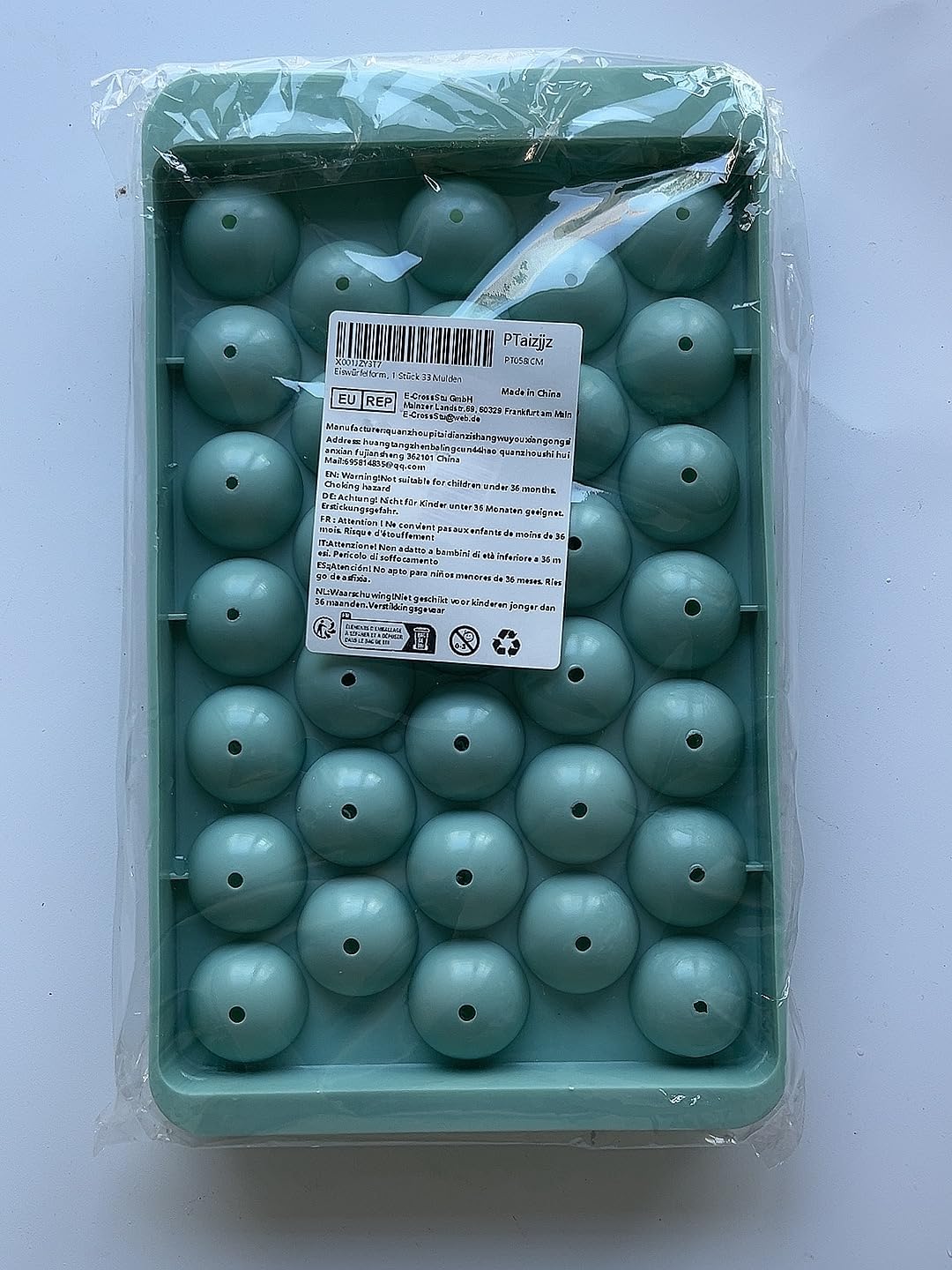 33-Cavity Small Ice Sphere Mold with Lid - Ice Ball Maker for Whiskey, Cocktails & Coffee | Reusable Freezer Ice Cube Tray | Perfect for Home Bars, Parties & Beverage Chilling (Blue)