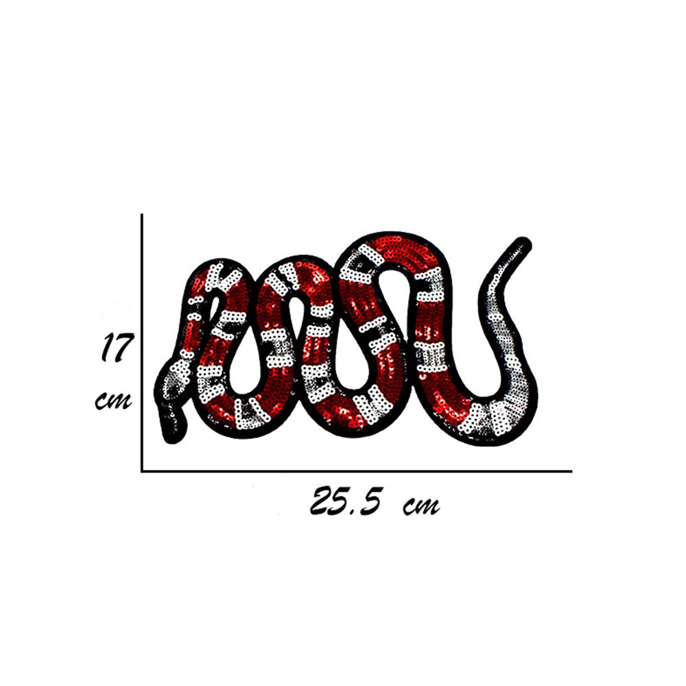 Sequined Snake Iron-On Embroidery Applique Patches for Clothing, Denim Jackets & DIY Crafts - Perfect for Customizing Jeans, Bags & Accessories
