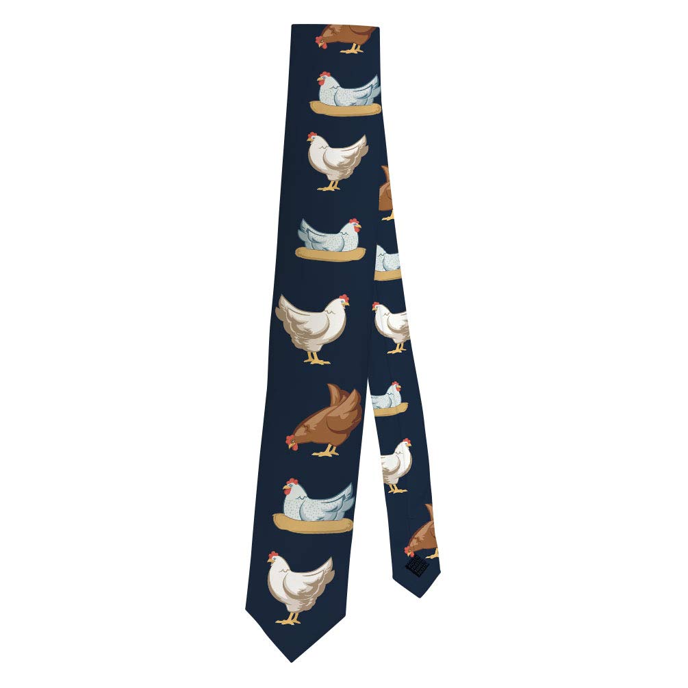 Funny Chicken Necktie for Men - Unique Gift for Chicken Owners & Poultry Lovers - Novelty Chicken Themed Tie for Farmers & Pet Chicken Enthusiasts - Perfect for Farm Parties, Chicken Shows & Country Weddings