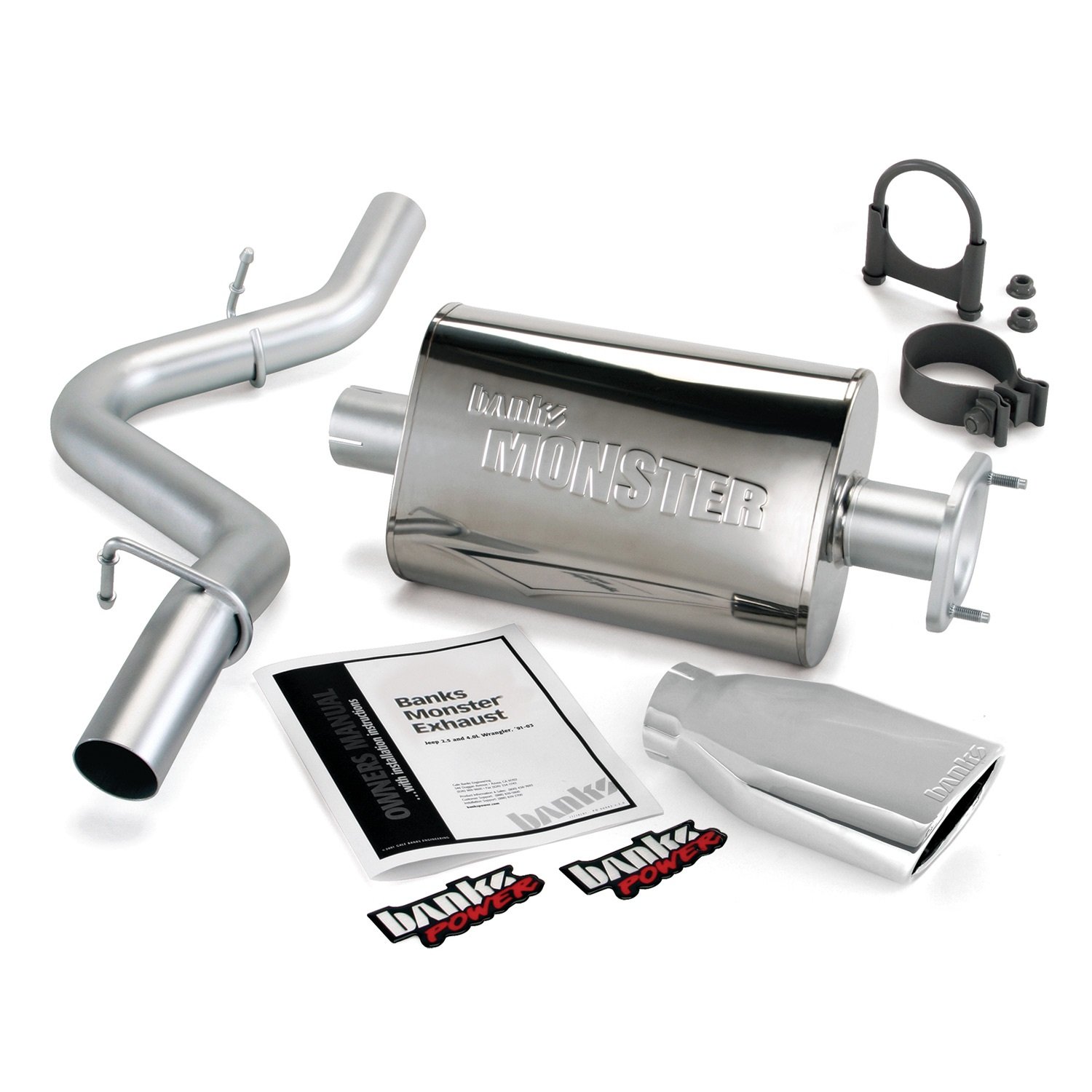 Banks 51315 Monster Exhaust System for Trucks & SUVs - High Performance Stainless Steel Muffler - Off-Road & Towing Upgrade - Improves Engine Power & Fuel Efficiency