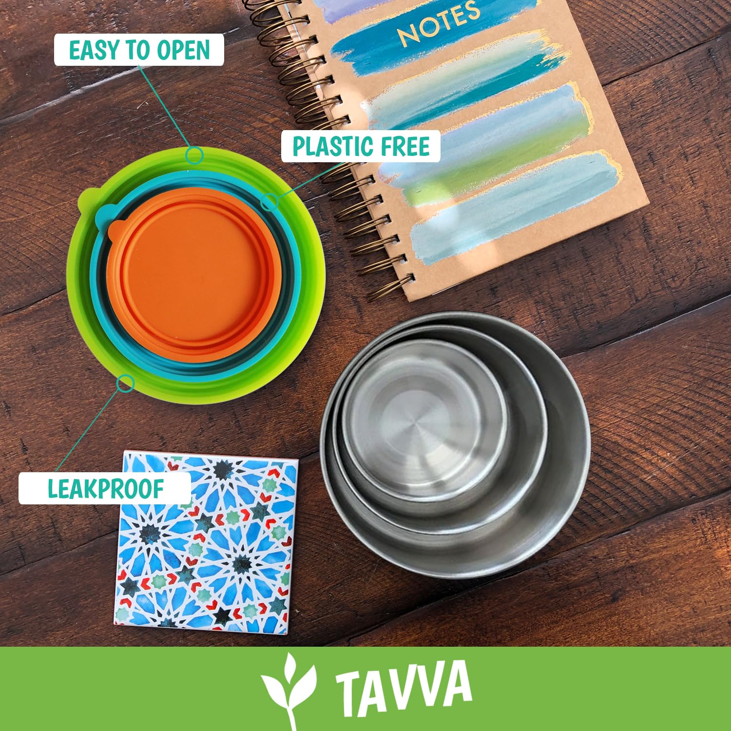 TAVVA Stainless Steel Kids Snack Containers - Eco-Friendly, Leak-Proof Lunch Box for School, Bento Box, Toddler Food Storage with Secure Lids | Perfect for School Lunches, Picnics & On-the-Go Snacks