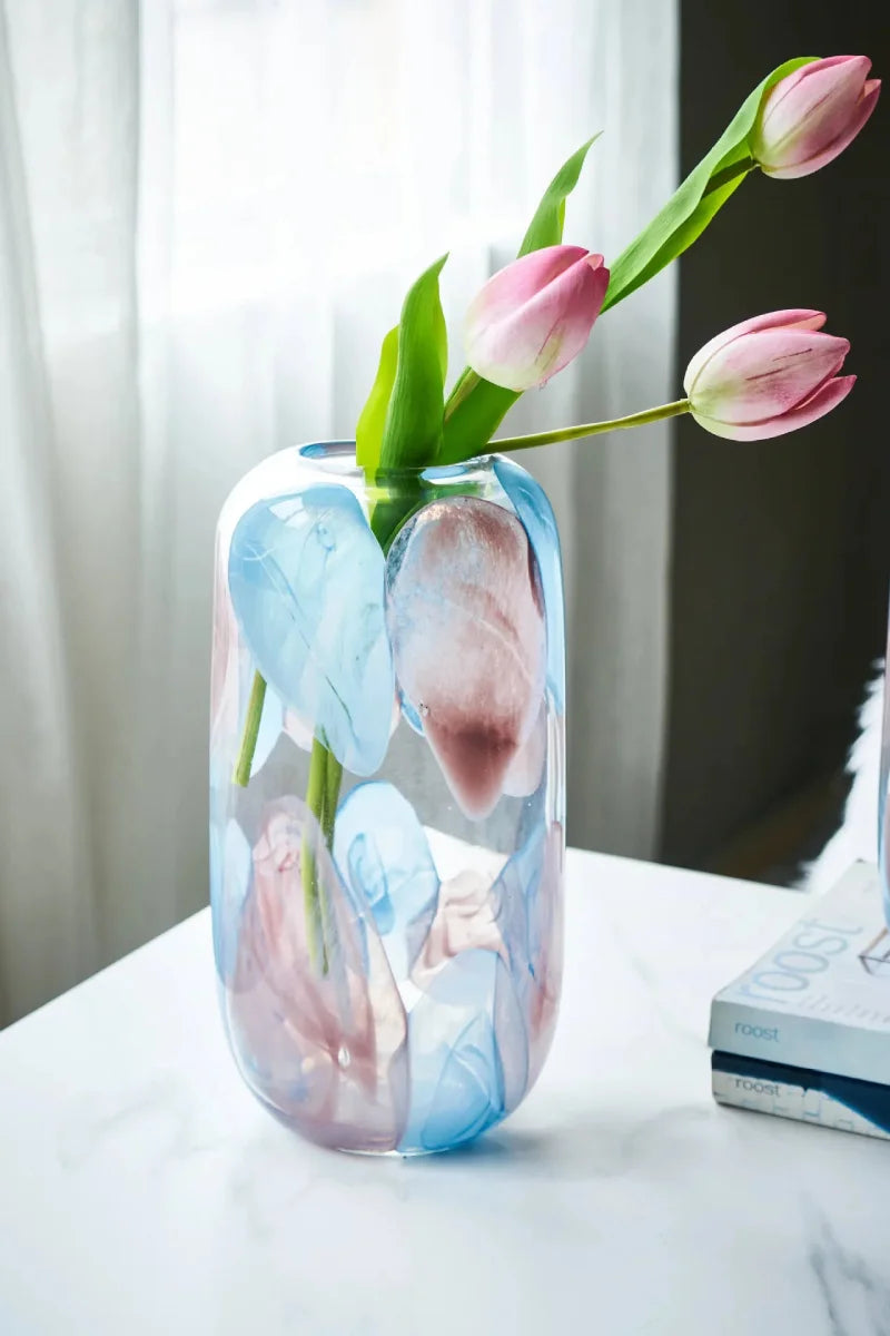Pastel Bloom Hydroponics Vase - Elegant Glass Flower Vase for Home Decor, Office Desk, Wedding Centerpieces & DIY Plant Growing