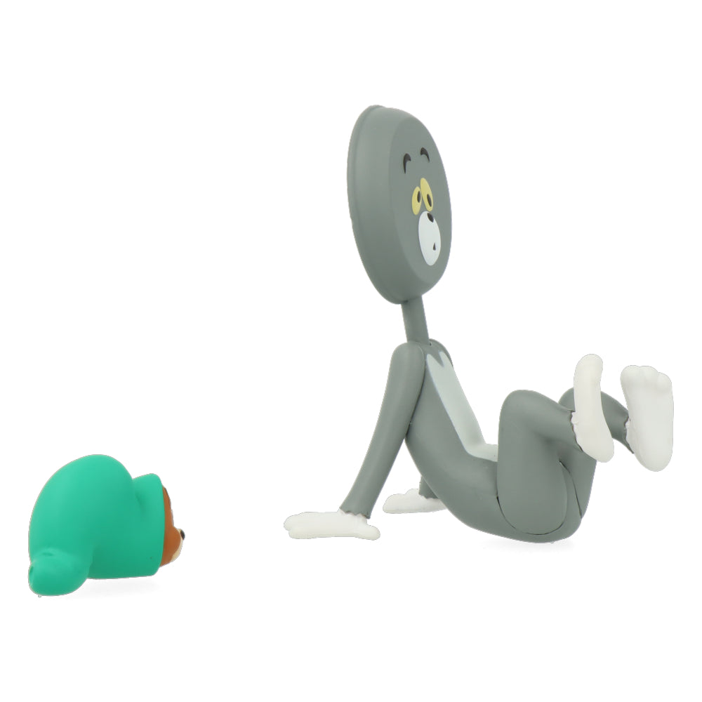 Tom & Jerry Series 3 Vinyl Figurine - Tom with Pan-Shaped Head & Jerry in Hose | Collectible Cartoon Character Statue for Home Decor, Office Display, and Gift for Animation Fans