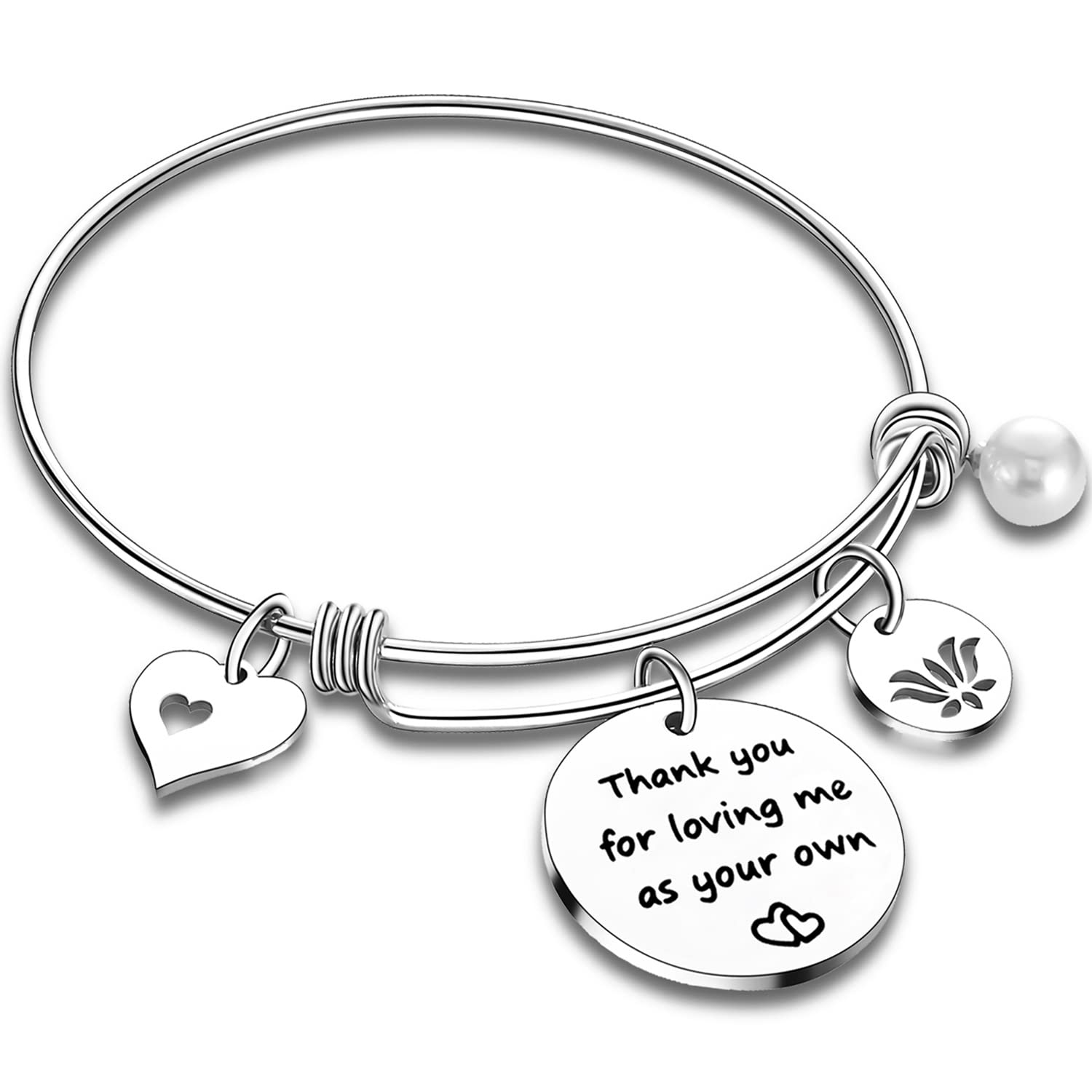 Stepmother Bracelet - Thoughtful Jewelry Gift for Mother-in-Law from Daughter or Son | Christmas, Birthday & Mother's Day Present for Step Mom | Elegant Bangle for Women | Perfect for Family Celebrations & Special Occasions