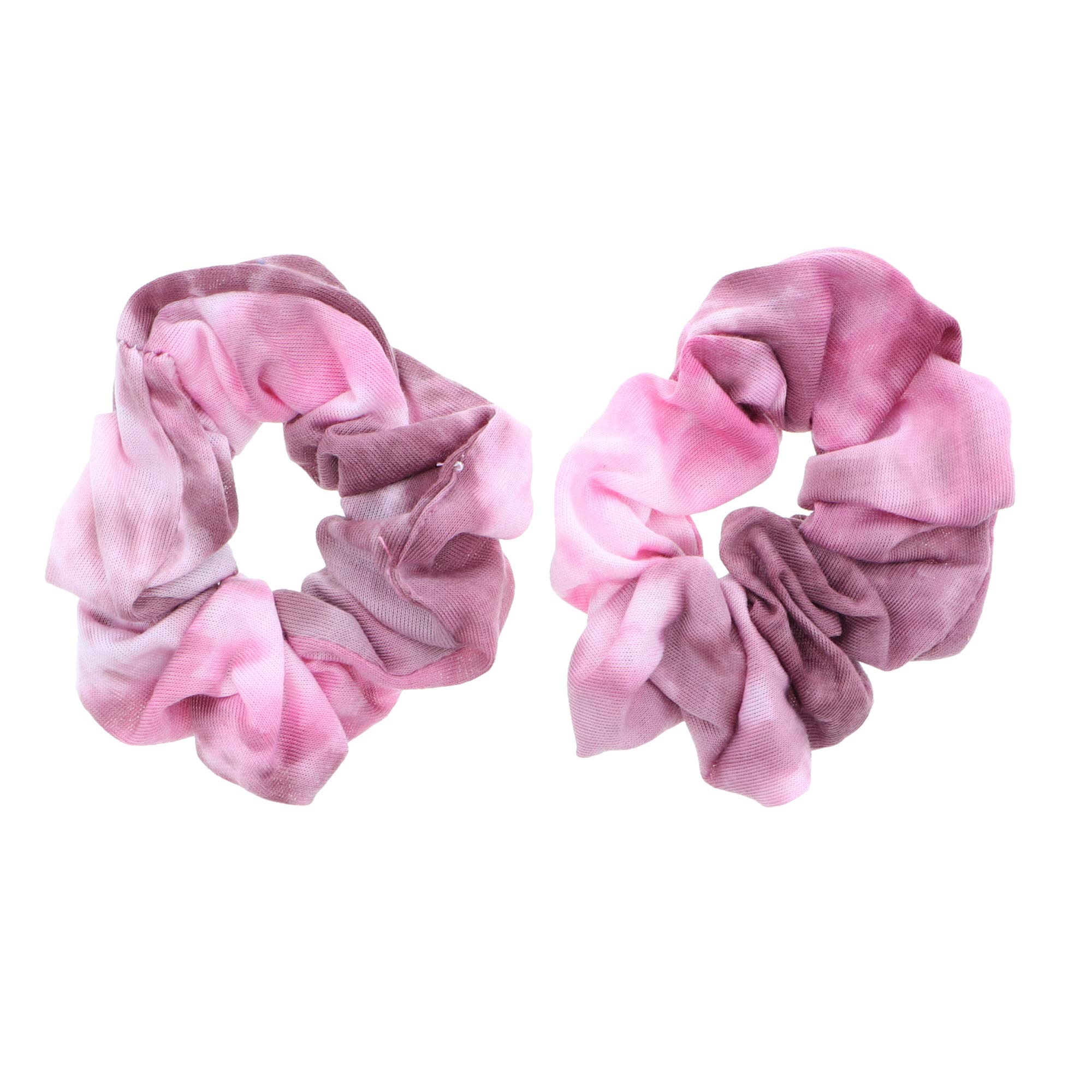 Rainbow Multi-Color Hair Tie Scrunchies - Set of 2 Mauve Hair Accessories for Women Girls, Perfect for School, Work, Gym & Everyday Style