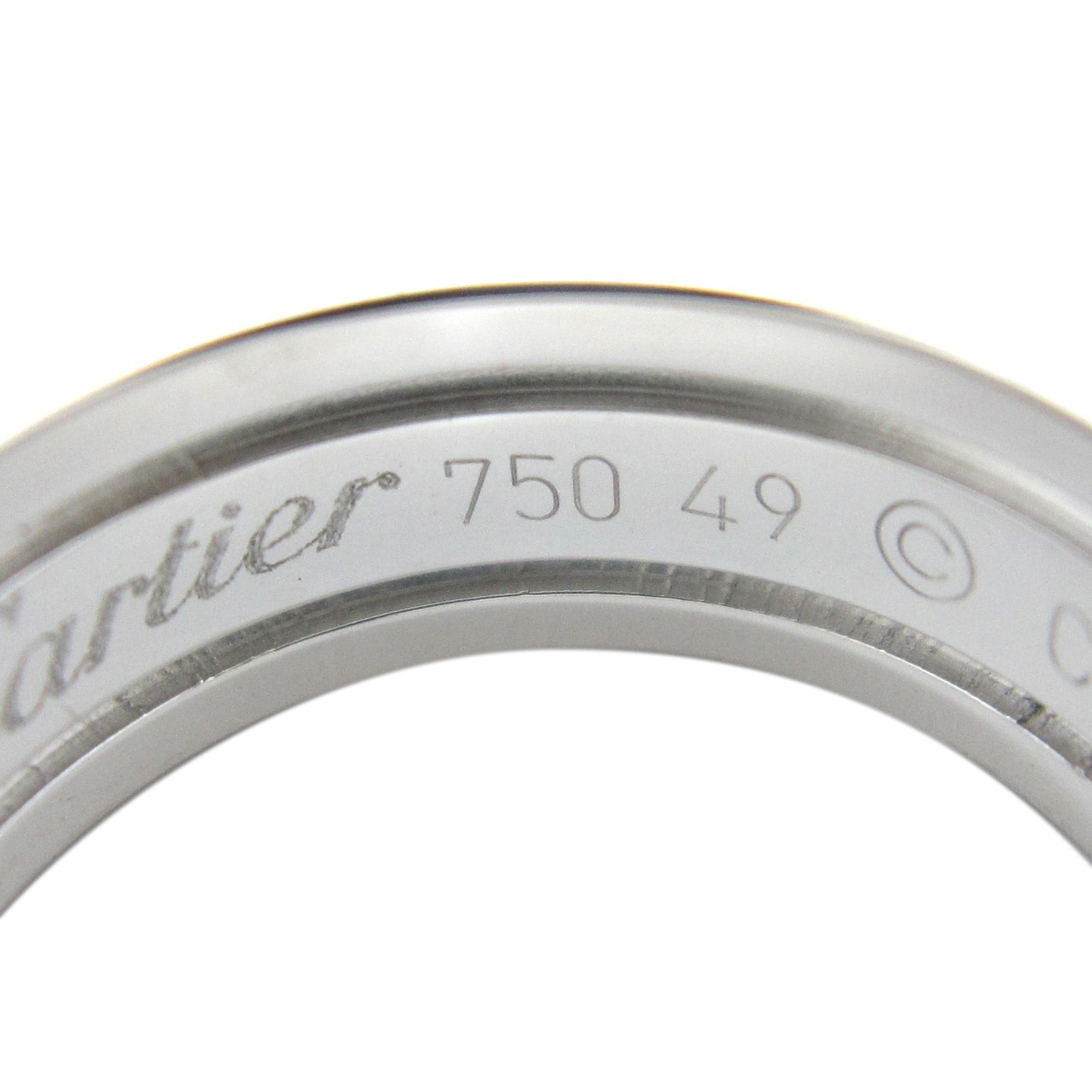 Cartier C de Cartier 18k White Gold Band Ring - Size 4.75 (49) - Luxury Wedding Ring, Anniversary Gift & Everyday Elegance Jewelry for Women