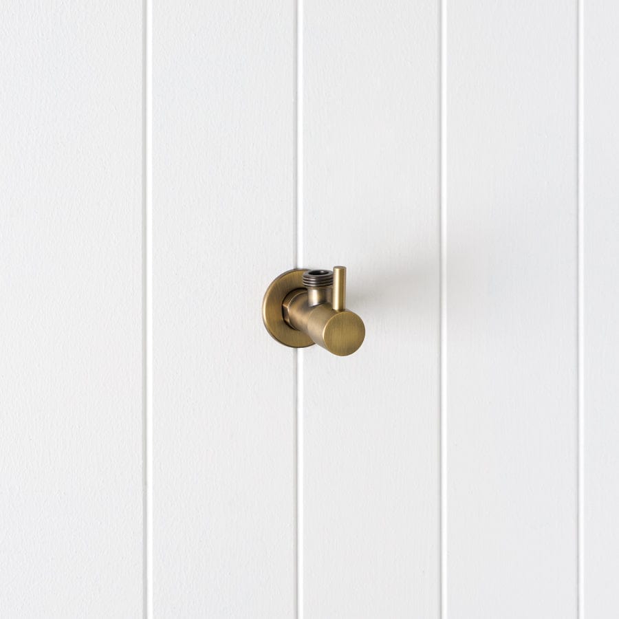1/4 Turn Angle Valve in Antique Brass - Perfect for Bathroom, Kitchen & Plumbing Fixtures