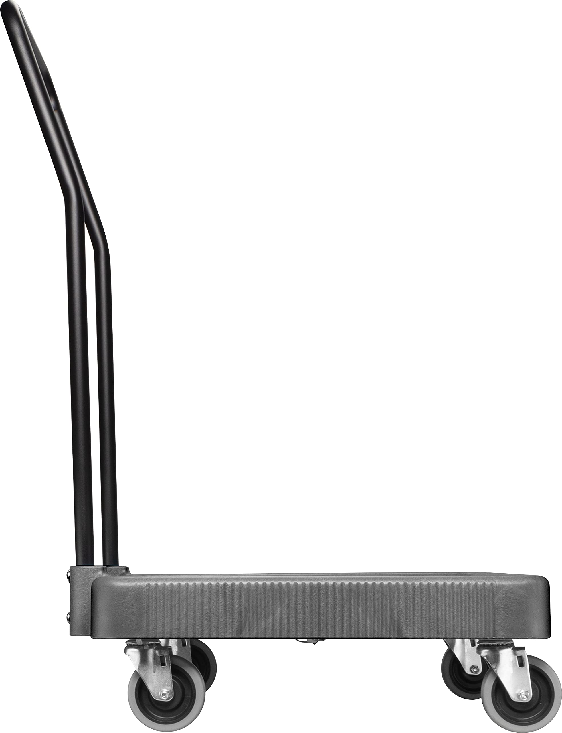 Carlisle FoodService E-Z Glide Dishwashing Rack Dolly - Heavy Duty Plastic Utility Cart with Drain & Handle for Commercial Kitchens, Restaurants (22.5x22.5x8 Inches, Black) - Perfect for Busy Dish Stations & High-Volume Food Service Areas
