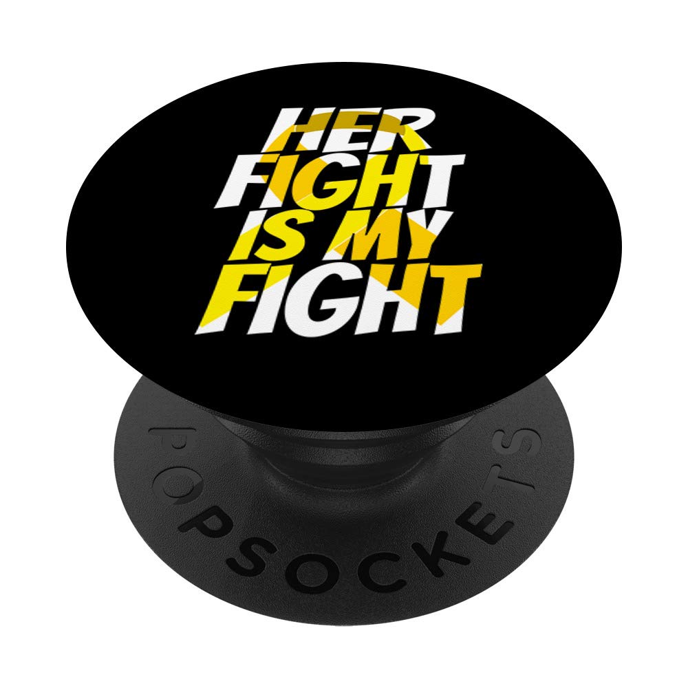 Yellow Ribbon Childhood Cancer Awareness PopSockets PopGrip - Swappable Phone & Tablet Grip for Women, Girls - Perfect for Daily Use, School, Work & Charity Events