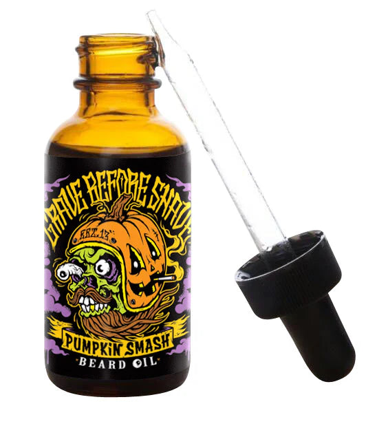 Grave Before Shave Pumpkin Smash Beard Oil for Men - Natural Moisturizing & Conditioning - Perfect for Fall & Winter Grooming