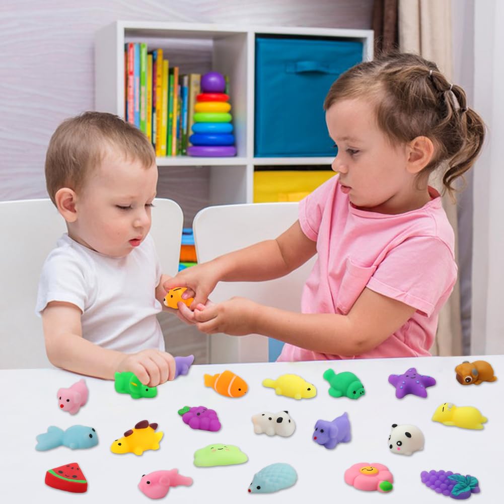 30 Pack Kawaii Squishy Toys for Kids Ages 4-12 - Cute Animal Mochi Stress Relief Sensory Toys for Classroom, Birthday Party Favors & Christmas Gifts - Perfect for Goodie Bags, Treasure Box Prizes and Anxiety Relief