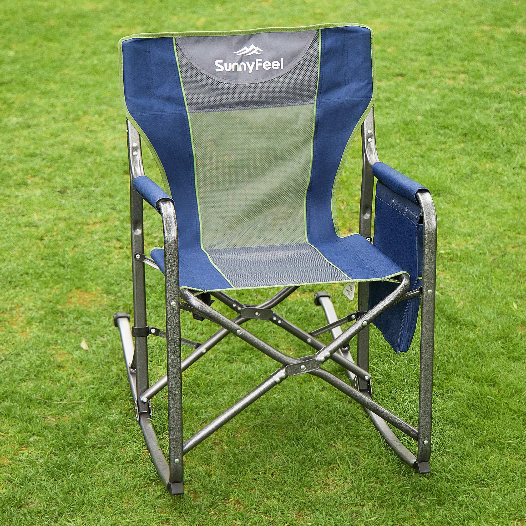 **Heavy Duty Oversized Portable Folding Camping Chair with Side Table & Pocket - Perfect for Beach, Fishing, Picnic, Lawn, Concert & Outdoor Adventures**