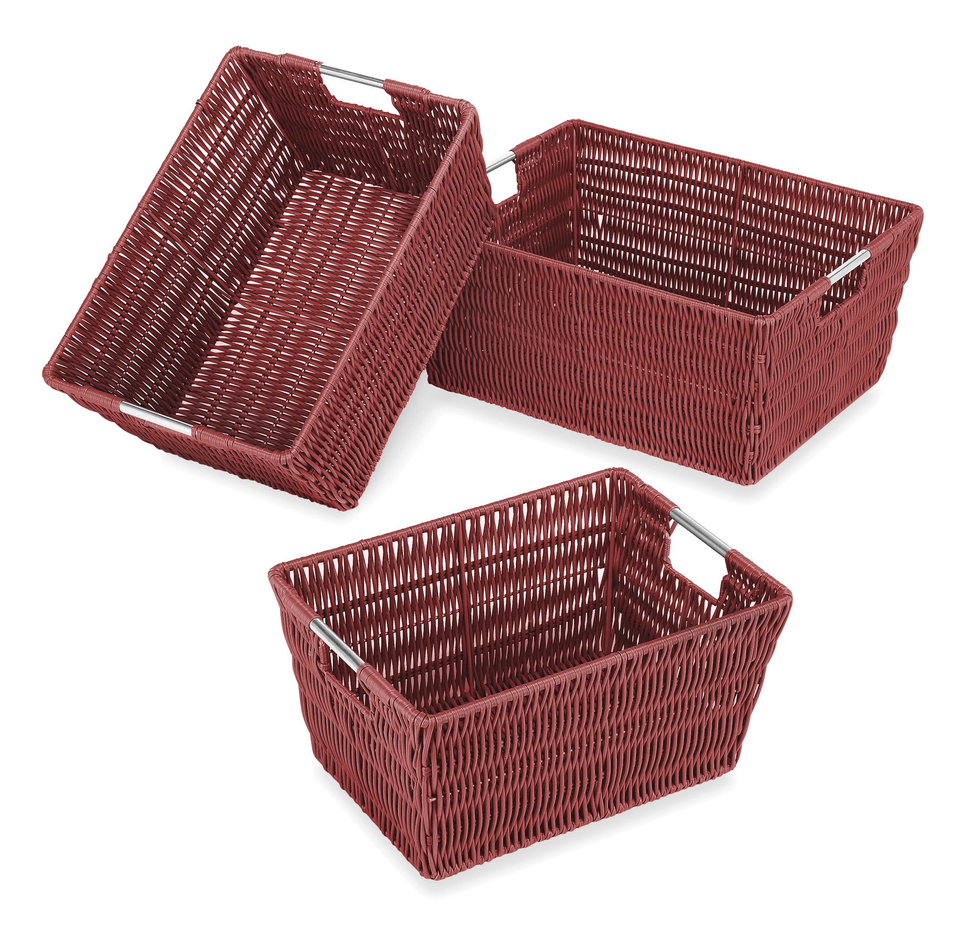 Whitmor 3-Pack Large Woven Storage Baskets - Home & Pantry Organization for Shelves