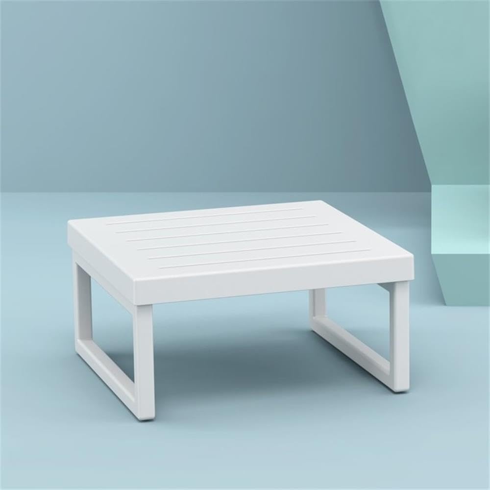 Modern White Mykonos Square Coffee Table - Stylish Living Room Centerpiece for Home Decor & Small Spaces