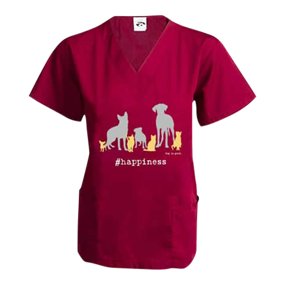 Dog Lovers Scrub Tops for Women - Comfortable Medical Uniforms for Vet Techs & Nurses - Perfect for Animal Clinics & Healthcare Work