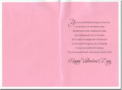Large Pink Watercolor Flowers Valentine's Day Card - Romantic Greeting Card for Wife, Girlfriend, or Sweetheart | Perfect for Anniversaries, Love Notes & Special Occasions