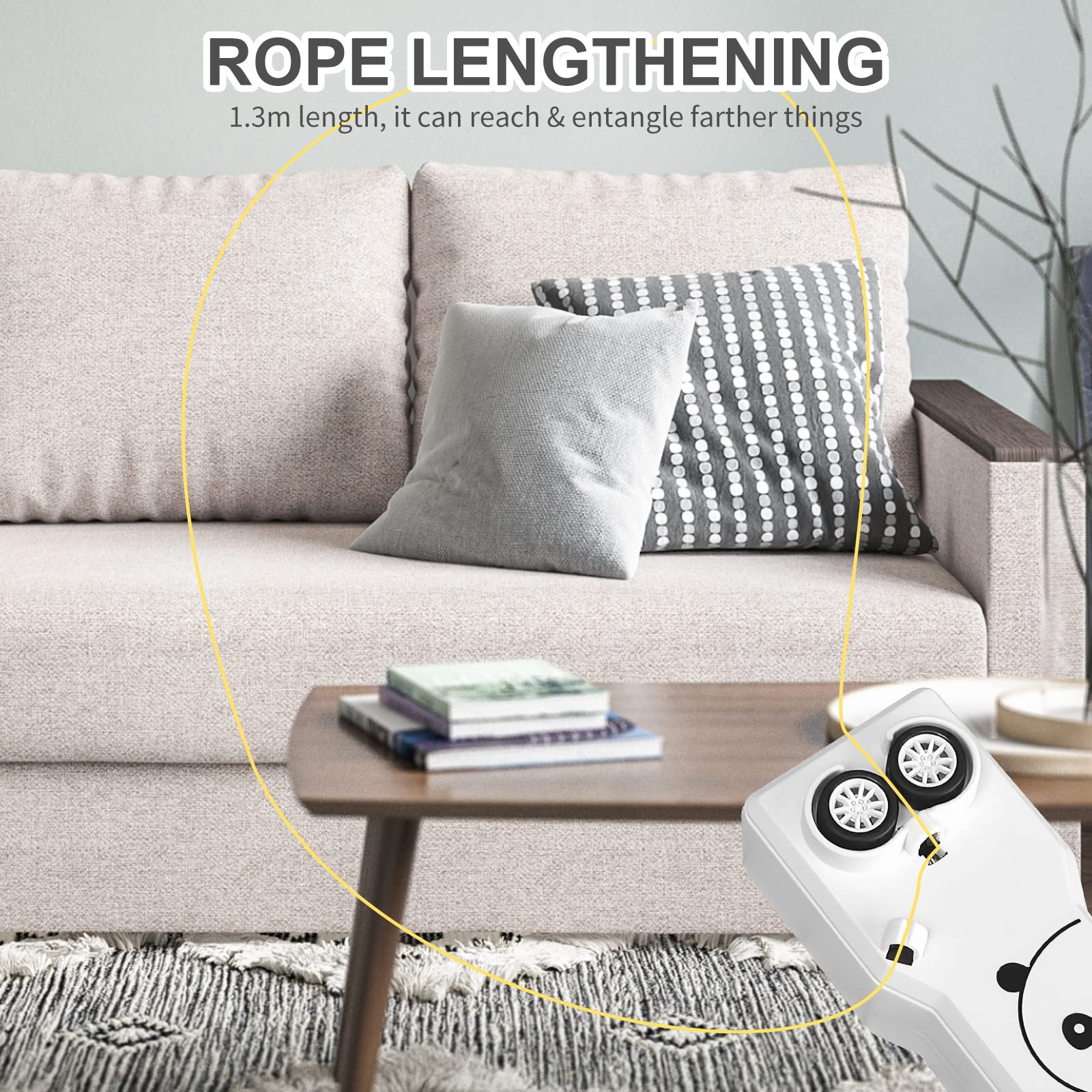 HENGBIRD Lasso String Shooter Toy - Portable Loop Lasso Launcher with Spinning Rope for Kids & Cats - Fun Outdoor Activity Game (White) | Perfect for Backyard Play, Pet Entertainment & Family Bonding Time