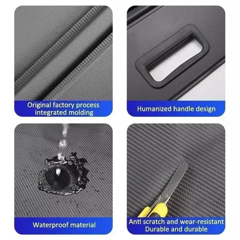 Retractable Cargo Cover for Honda Pilot 2009-2015 | Manual Tailgate Trunk Accessories | Security Shade & Privacy Screen | Carbon Fiber Texture | Perfect for Road Trips, Grocery Hauling & Luggage Organization