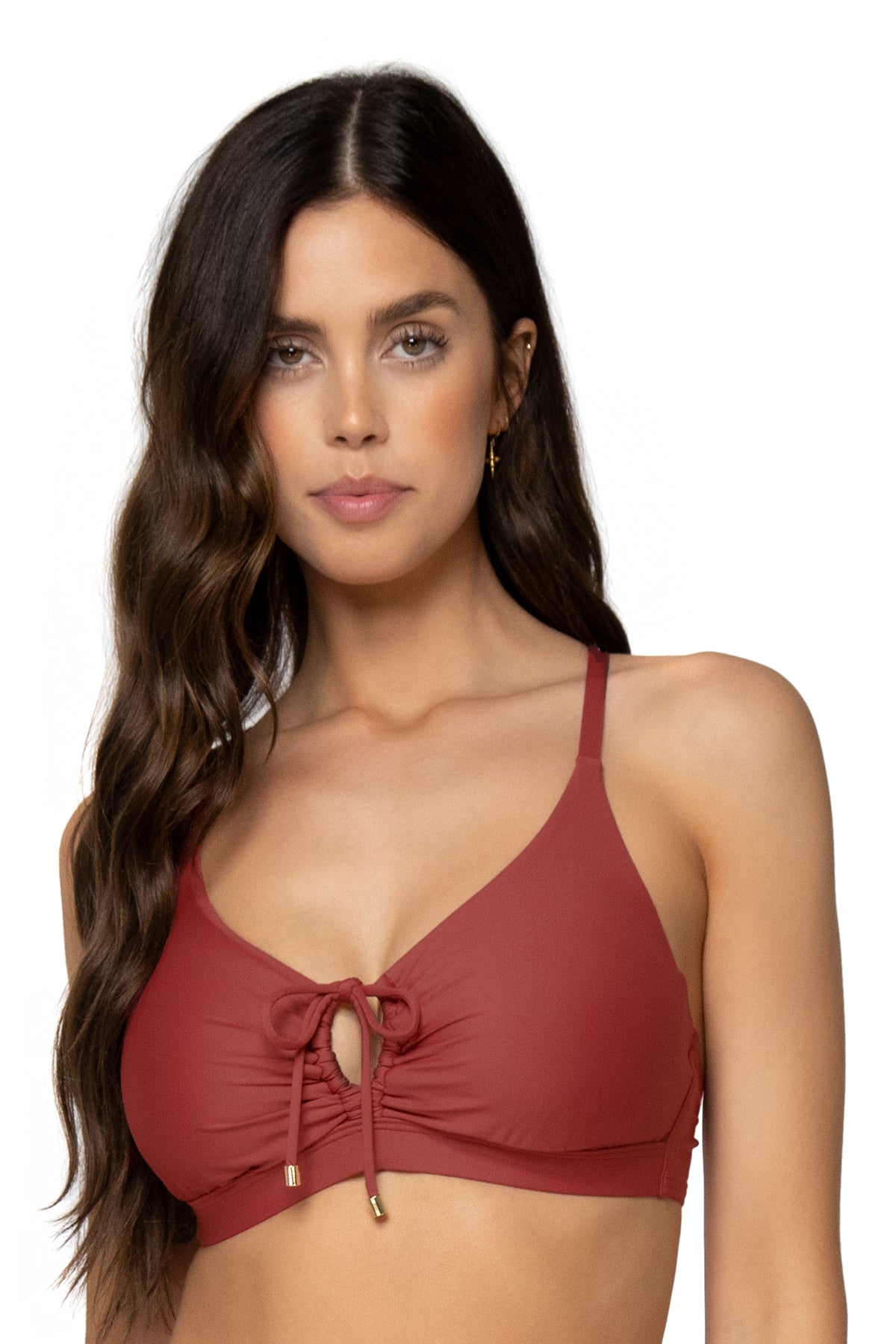 Kauai Keyhole Neckline Dress - Tuscan Red Flowy Maxi Dress for Women | Beach Wedding, Vacation, Summer Party Outfit