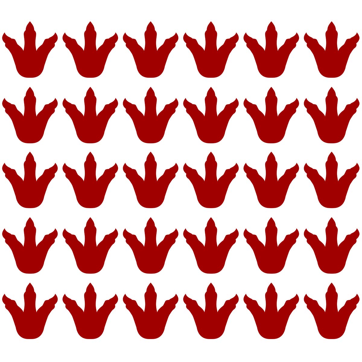 Dinosaur Footprints Floor Decals - 30PCS Peel and Stick Wall Stickers for Kids Room Decor (Burgundy) - Perfect for Nursery, Playroom & Classroom Decoration