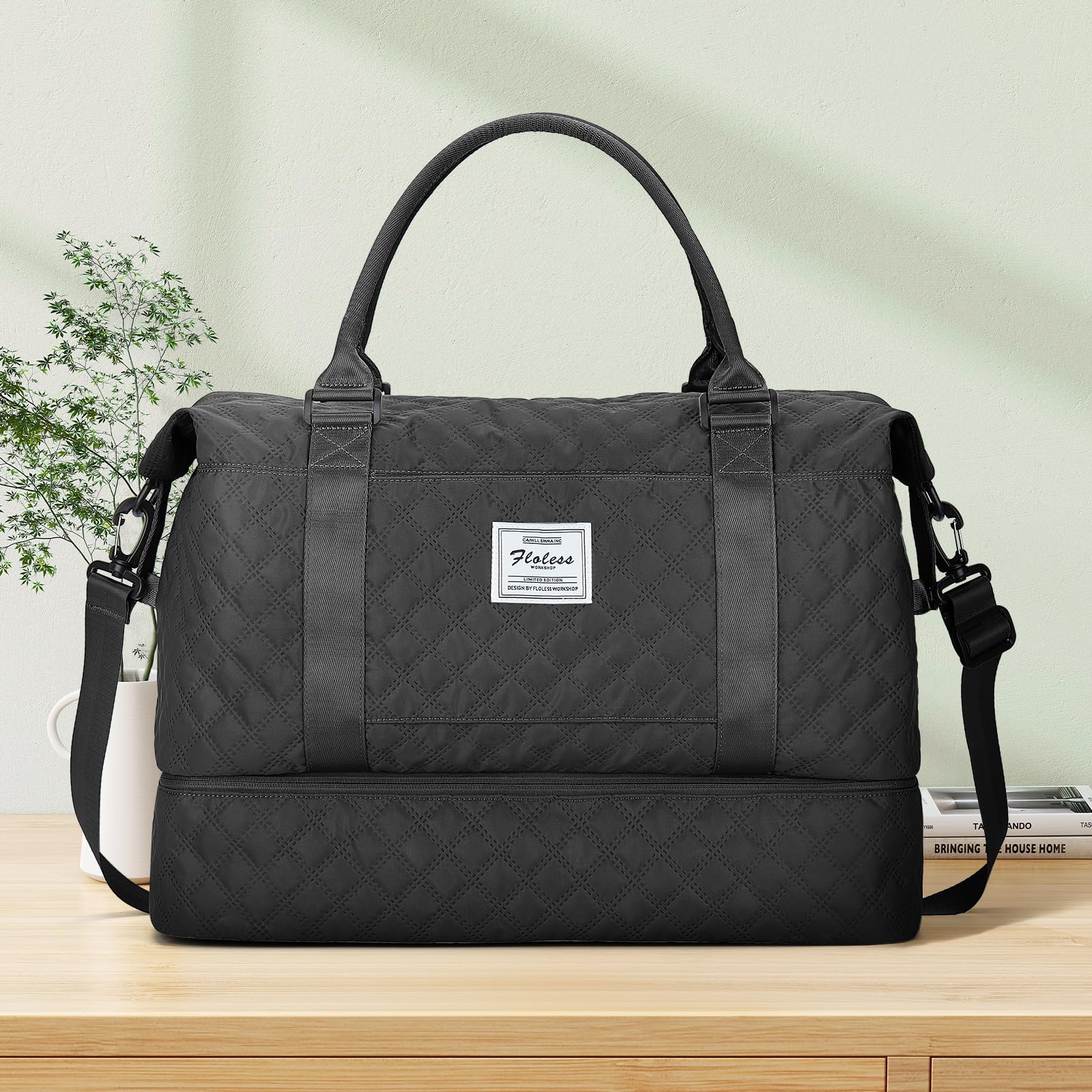 Best Travel Duffel Bag with Separate Shoes Compartment - Women's Weekender Overnight Bag Carry-On Personal Item - Perfect for Gym, Business Trips & Weekend Getaways