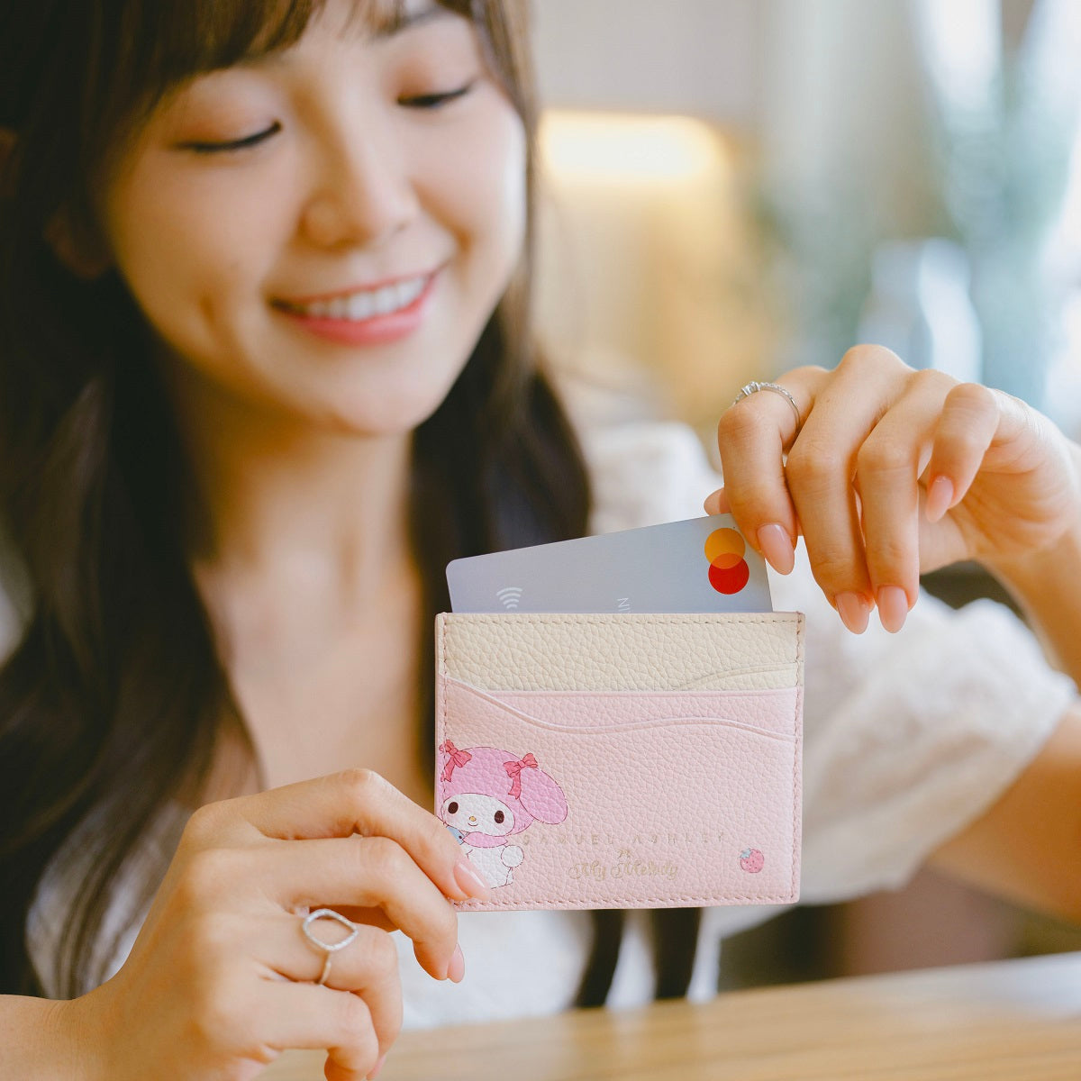 Premium Samuel Ashley x Sanrio Leather Card Holder - Cute Hello Kitty & Friends Wallet for Credit Cards, ID, Business Cards - Perfect for Everyday Use, Travel & Gift Giving