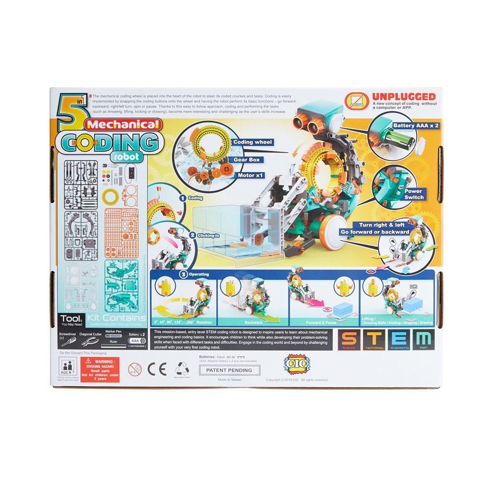 Johnco 5-in-1 STEM Educational Mechanical Coding Robot Kit for Kids - Learn Programming Basics with Hands-On Building & Coding Activities (Perfect for Classroom, Homeschool & STEM Learning)