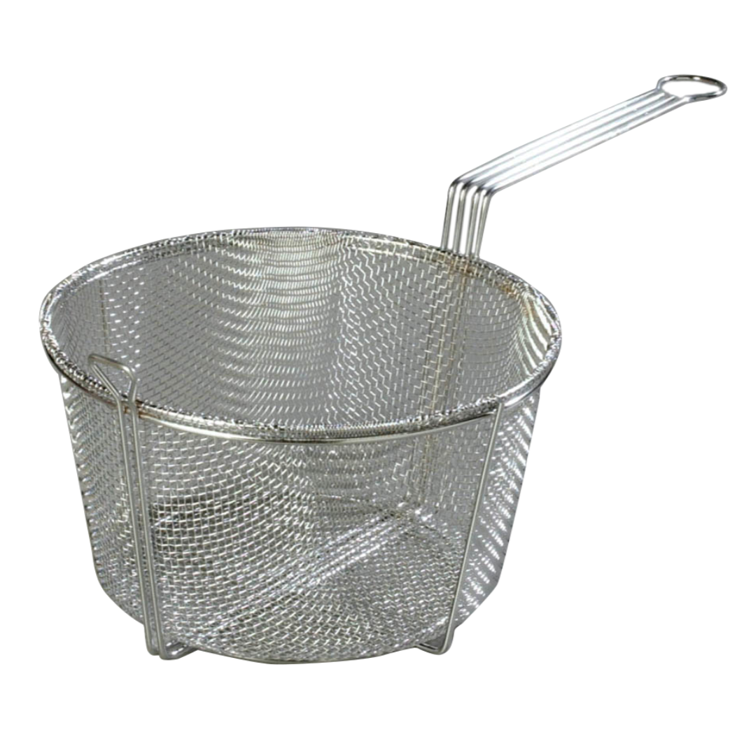 Carlisle 9.75 Inch Round Stainless Steel Mesh Fryer Basket with 8.5 Inch Handle - Perfect for Deep Frying, Air Frying, and Restaurant Use