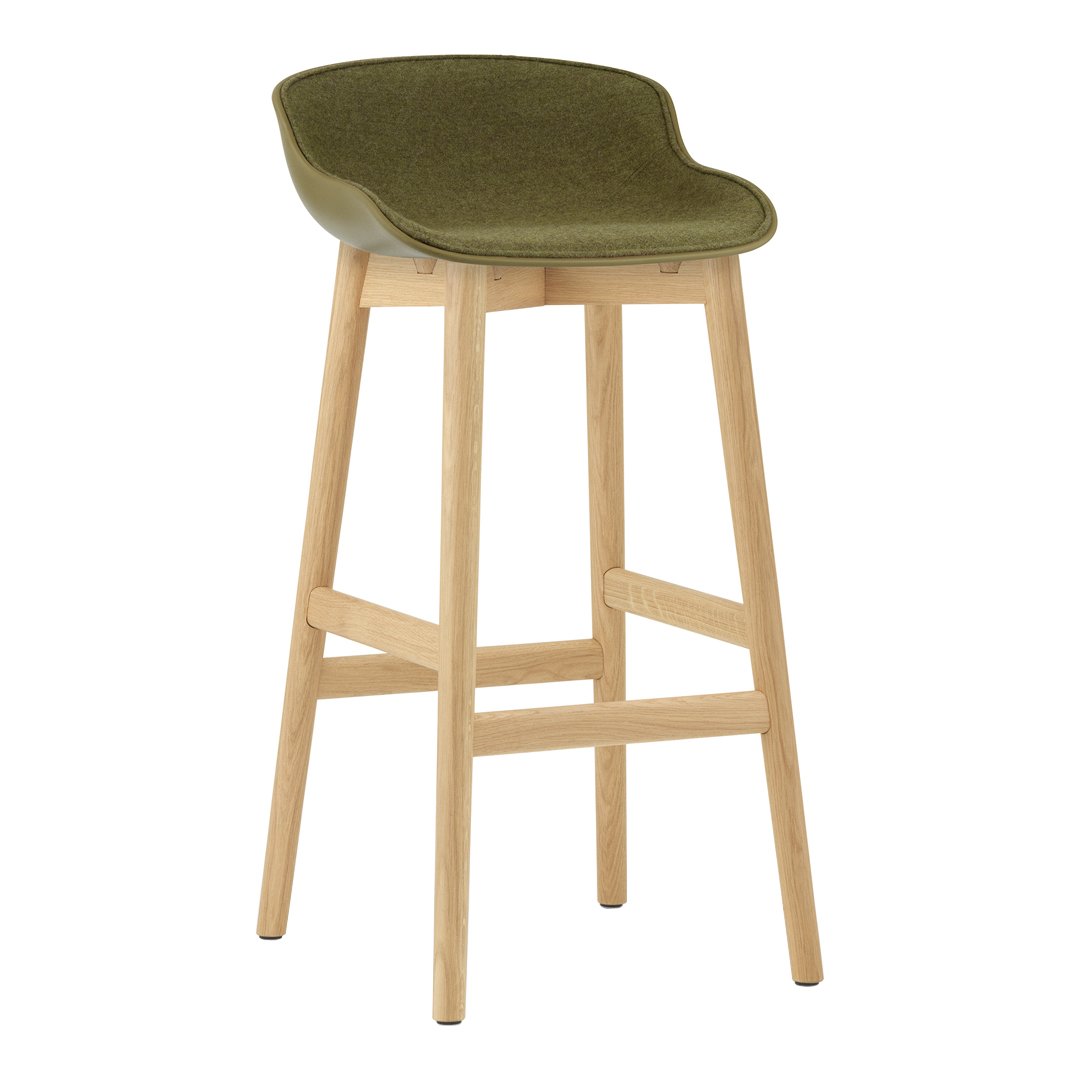 Premium Hyg Bar Stool with Comfortable Front Upholstery & Sturdy Wood Base - Perfect for Home Bars, Kitchen Islands & Modern Dining Areas