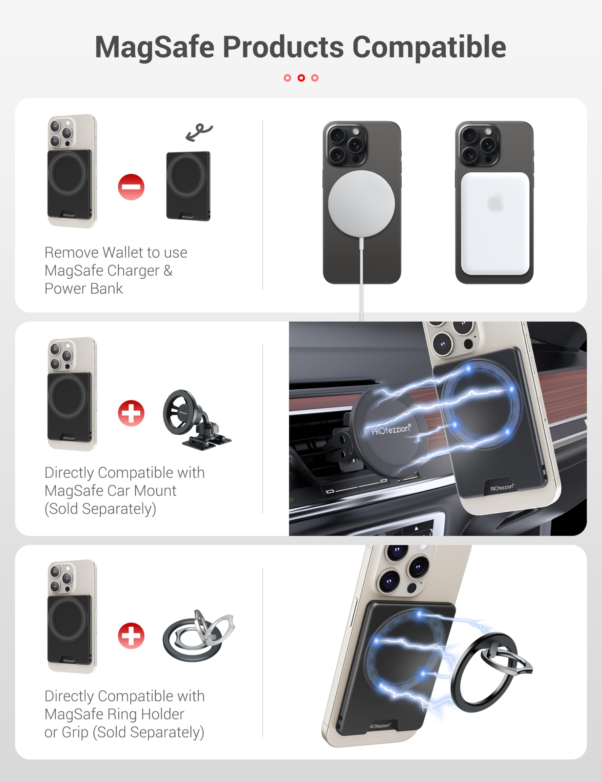 PROfezzion Double Sided Magnetic Phone Wallet - Slim 0.3