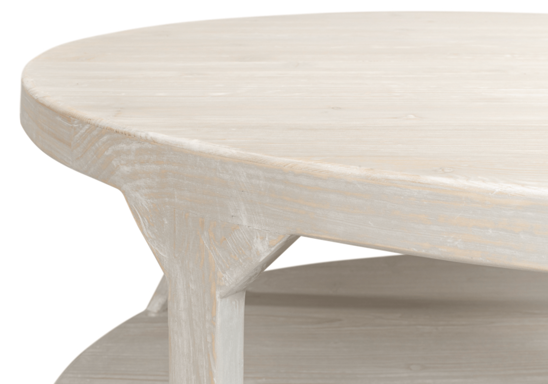 Whitewashed San Juan Beach Coffee Table - Coastal Style Living Room Furniture for Home Decor & Beach House Styling