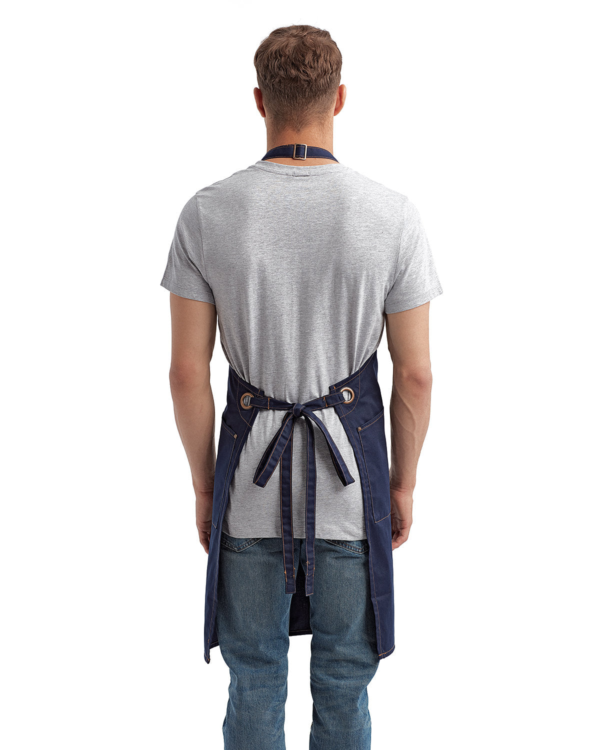 Reprime RP121 Unisex Barley Contrast Stitch Recycled Bib Apron - Artisan Collection - Eco-Friendly Kitchen & BBQ Apron for Cooking, Grilling & Crafting