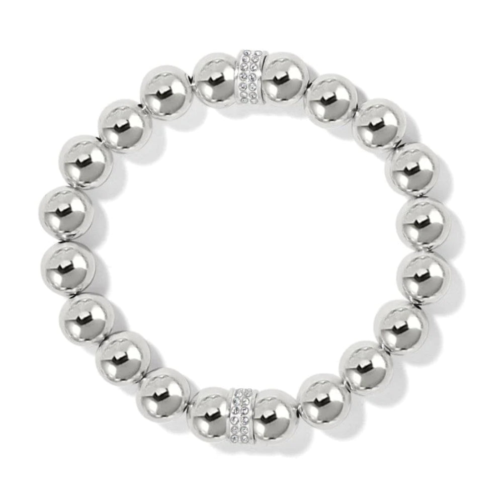 Brighton Meridian Stretch Bracelet - Silver Tone Beaded Fashion Bracelet for Women, Adjustable Wrist Jewelry Gift for Her, Perfect for Parties & Everyday Wear
