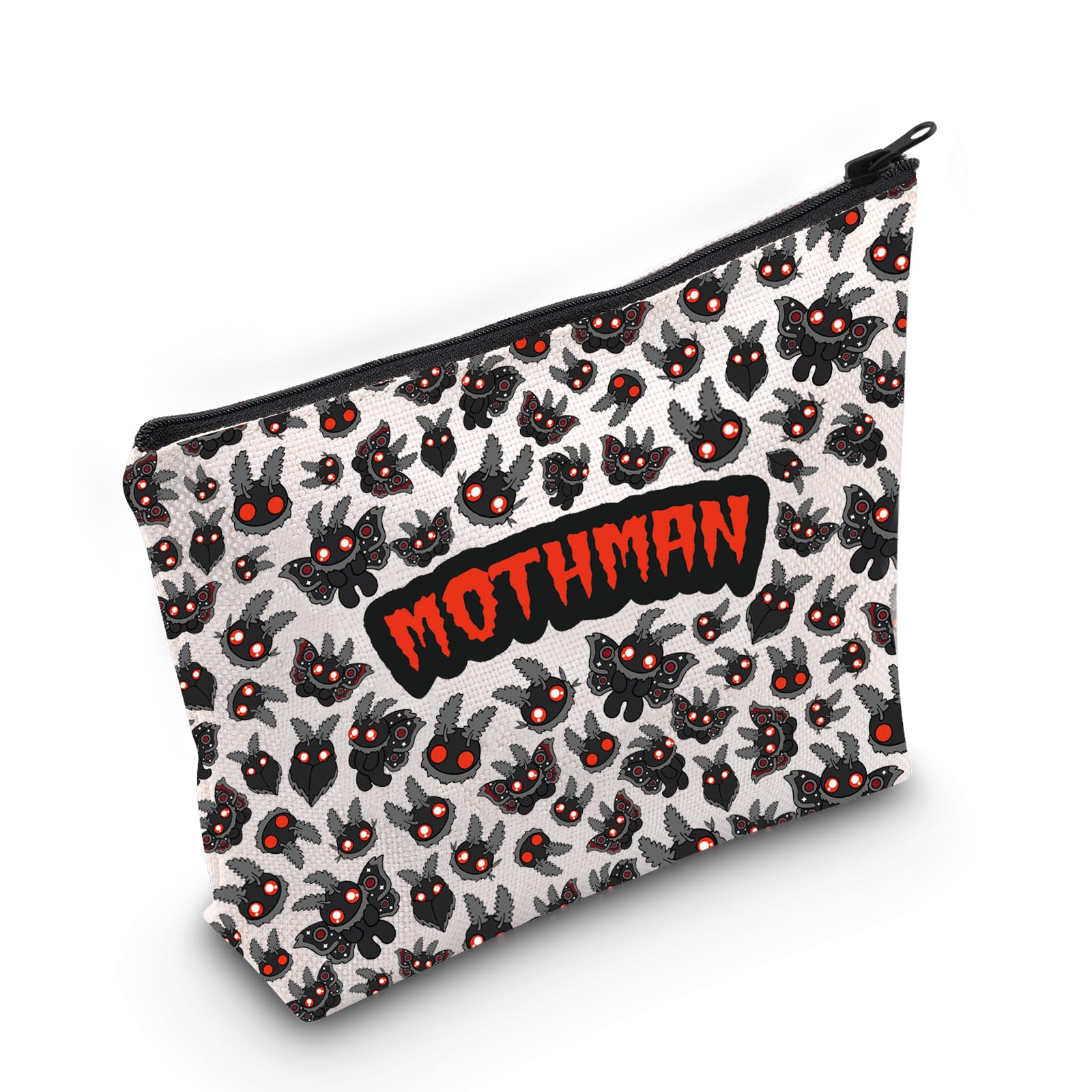 JXGZSO Mothman Cryptid Cosmetic Bag - Waterproof Makeup Pouch for Travel & Daily Use - Unique Cryptozoology Gift for Mothman Lovers - Perfect for Cosmetics, Toiletries & Small Accessories