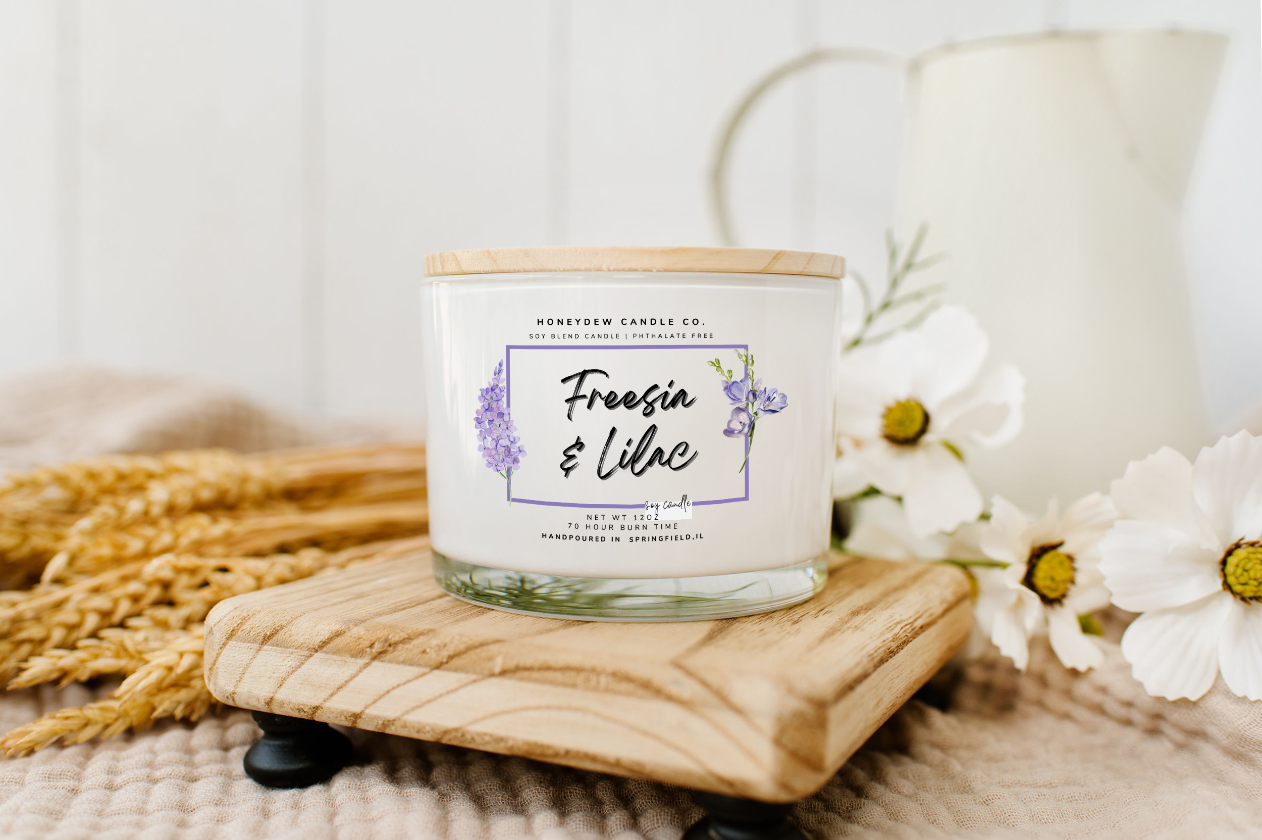 Freesia & Lilac Scented 3-Wick Candle | Long-Lasting Aromatherapy for Home, Spa & Relaxation | Perfect for Living Room, Bedroom & Bathroom