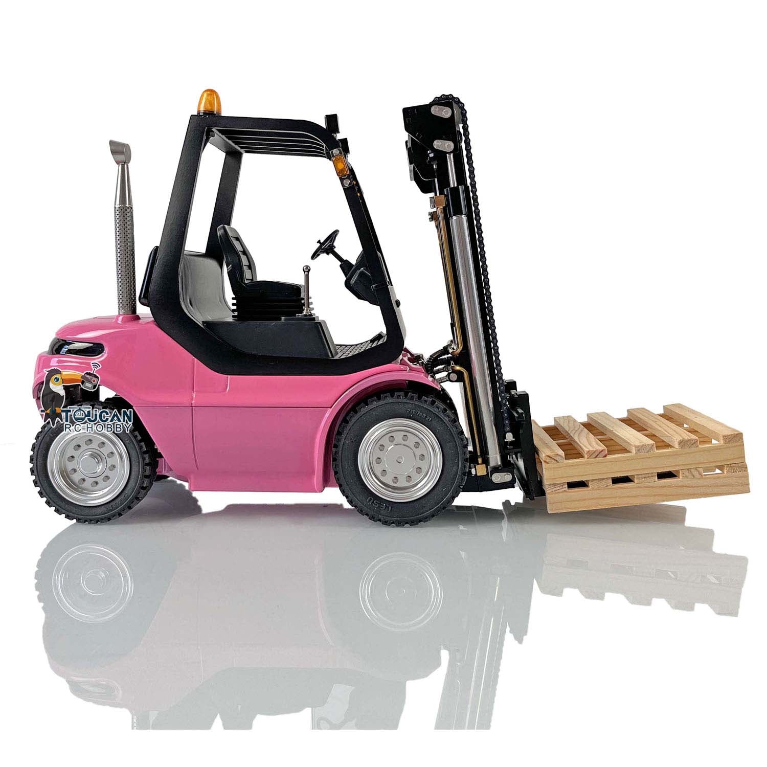 1/14 Scale RC Hydraulic Forklift Truck - Pre-Assembled RTR with Light & Sound System, Pump, Valve & Motor by LESU | Realistic Construction & Industrial Play for Adults & Kids