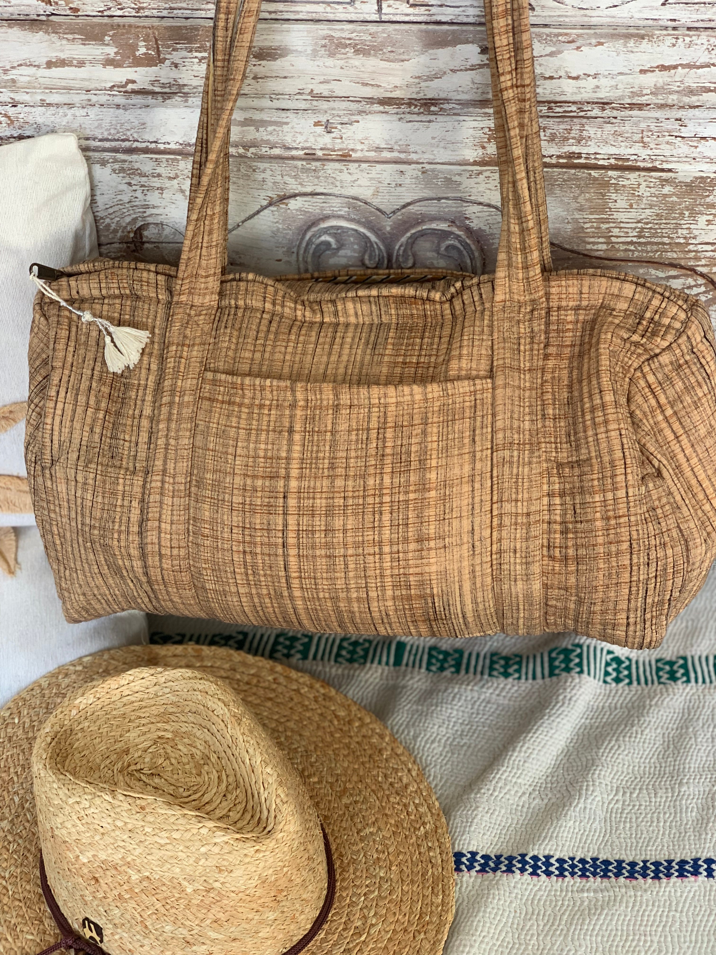 Quilted Weekend Tote Bag for Women - Stylish & Spacious Carryall for Travel, Shopping, and Beach Outings