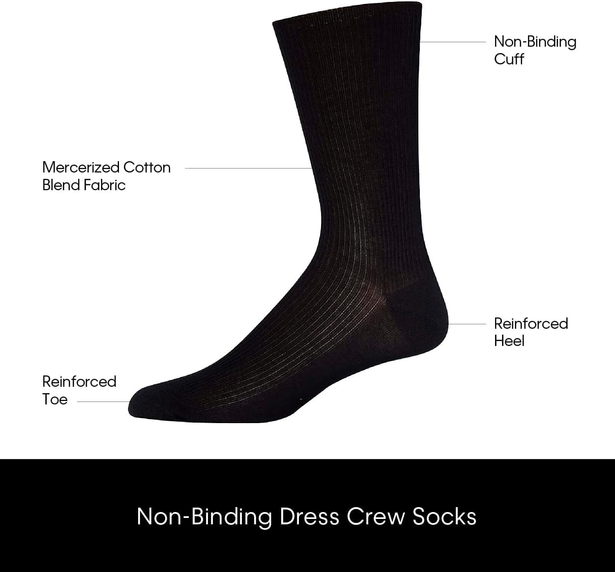 Calvin Klein Men's 6-Pack Soft Cushioned Cotton Crew Dress Socks - Comfortable Non-Binding Work Socks for Business & Office (Sizes 7-12) | Perfect for Formal Wear & Daily Professional Outfits