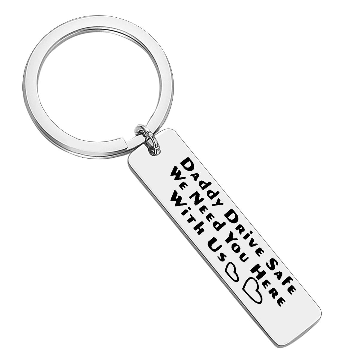 Drive Safe Keychain for Dad - Thoughtful Father's Day, Birthday & Christmas Gift for Trucker Dads - Engraved 'We Need You Here with Us' Message - Perfect for Daily Commute & Long-Distance Drivers
