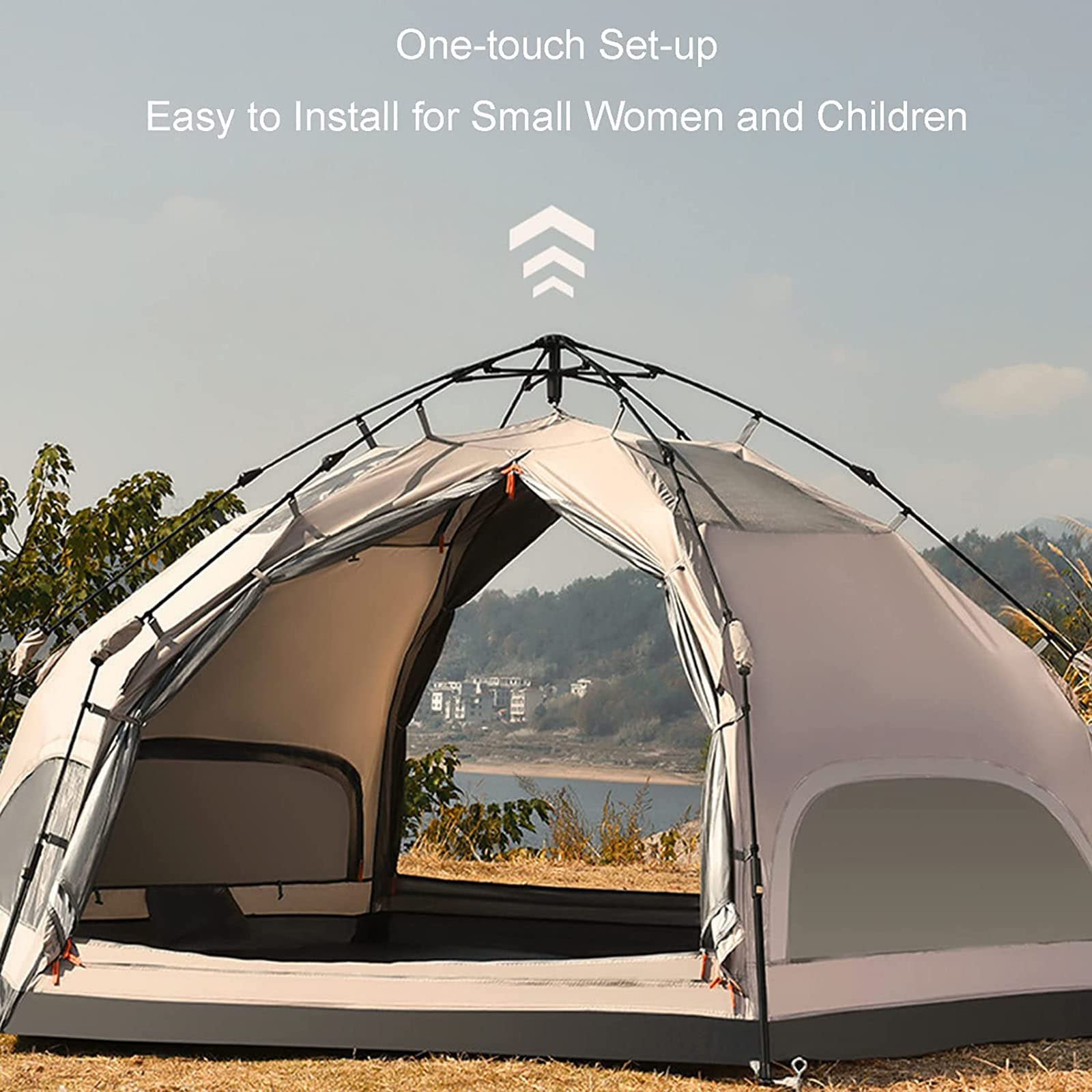 Premium 4-Season Waterproof Glamping Tent for 6-8 People - Luxury Outdoor Yurt with Cotton Canvas for Camping, Festivals & Backyard Glamping - Perfect for Family Adventures & Music Events