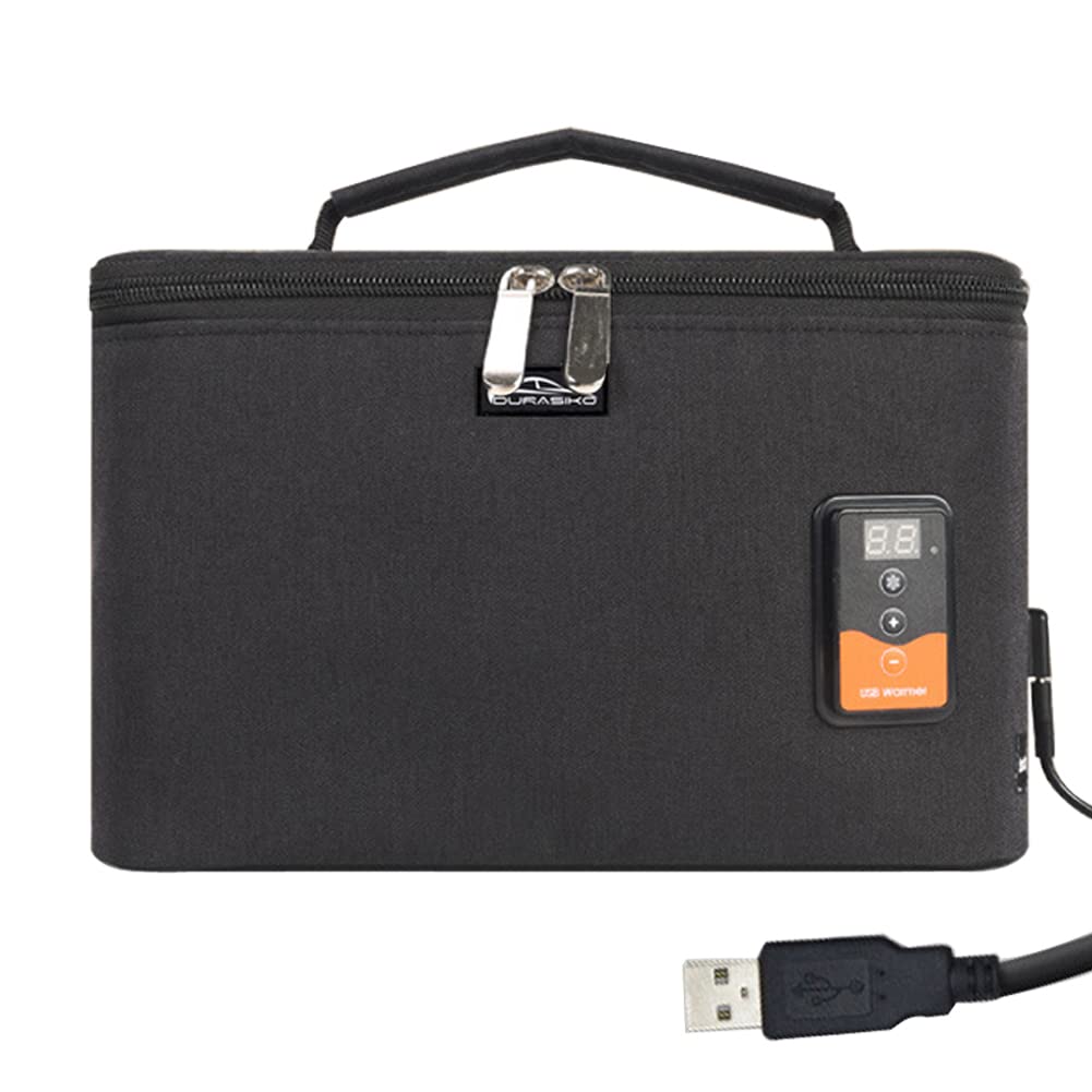 Portable USB Car Baby Bottle Warmer with Digital Display - 5V/20W Adjustable Temperature Milk Heater Bag for Travel, Home & On-the-Go - Perfect for Breast Milk, Formula & Baby Food Warming