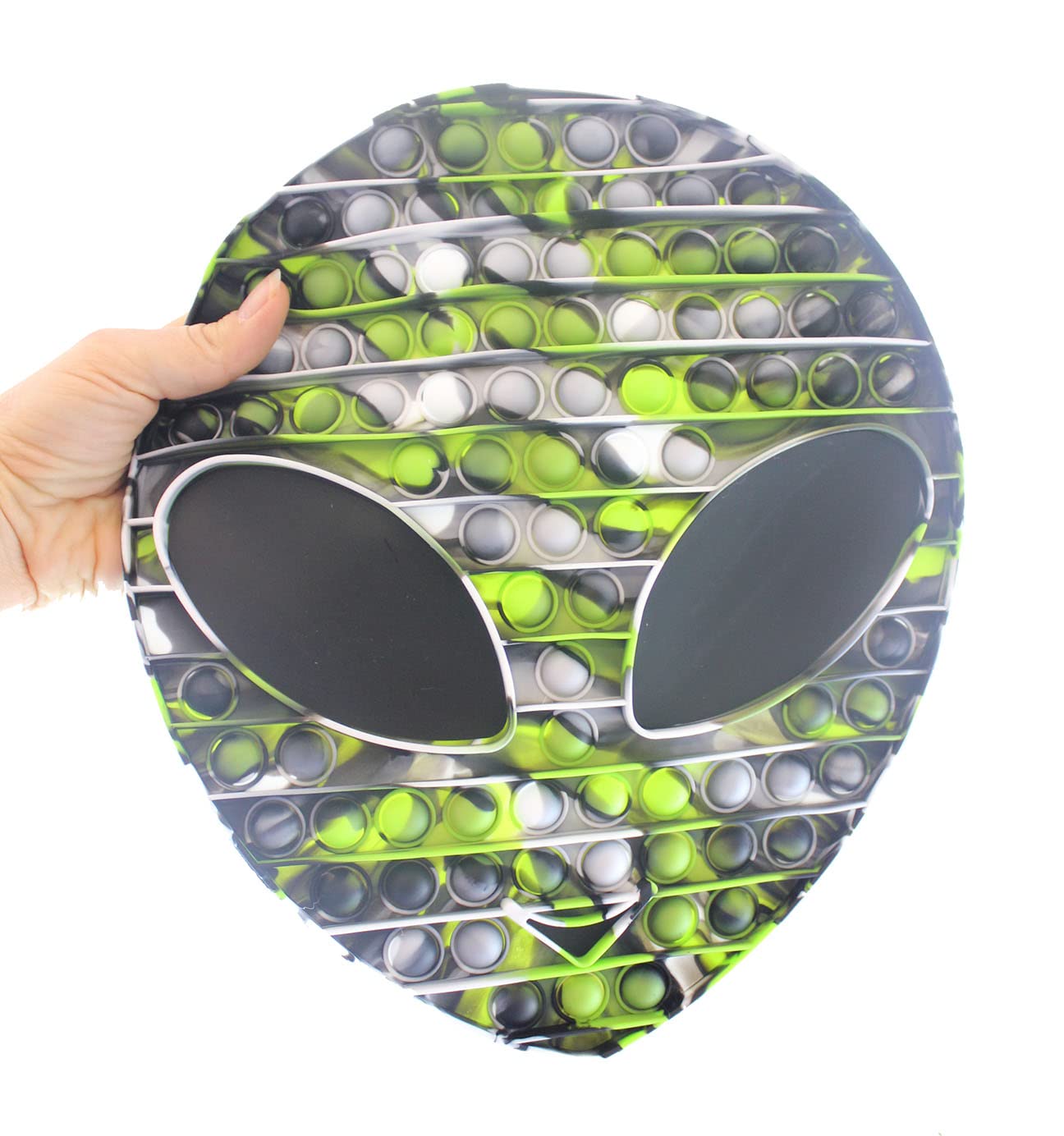 Alien Bubble Pop Fidget Toy - Jumbo Black Silicone Push Poke Bubble Wrap Sensory Toy for Stress Relief & Focus - OT Approved for Kids & Adults - Perfect for Anxiety Relief, Classroom, Office & Travel Use