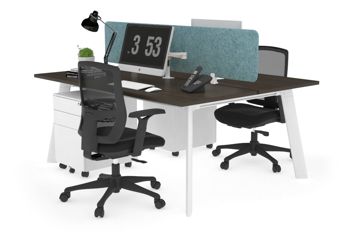 2-Person Workstation with White Frame - 1200L x 700W Dimensions - Perfect for Office, Home Office, and Collaborative Workspaces