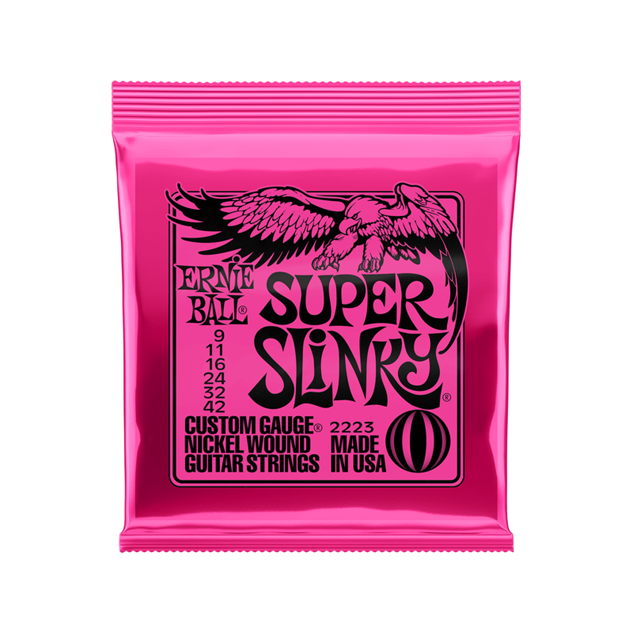 Ernie Ball Super Slinky Electric Guitar Strings 9-42 Gauge - Best for Rock, Blues & Metal Playing