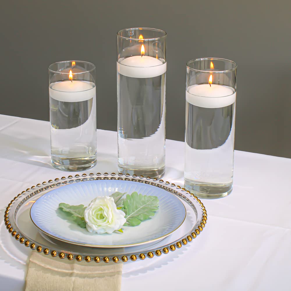 Richland 13-Inch Gold Beaded Glass Charger Plates - Set of 12 Elegant Dinner Plates for Wedding, Party & Holiday Table Decor