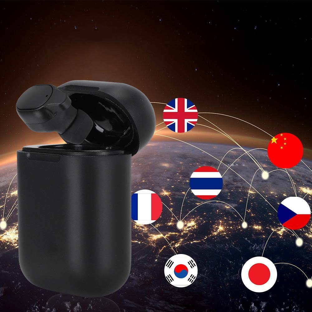 Smart Bluetooth Translator Earbud - Bluetooth 5.0 Wireless Language Translator Headset with Charging Case | Real-Time Translation for Travel, Business Meetings & Language Learning