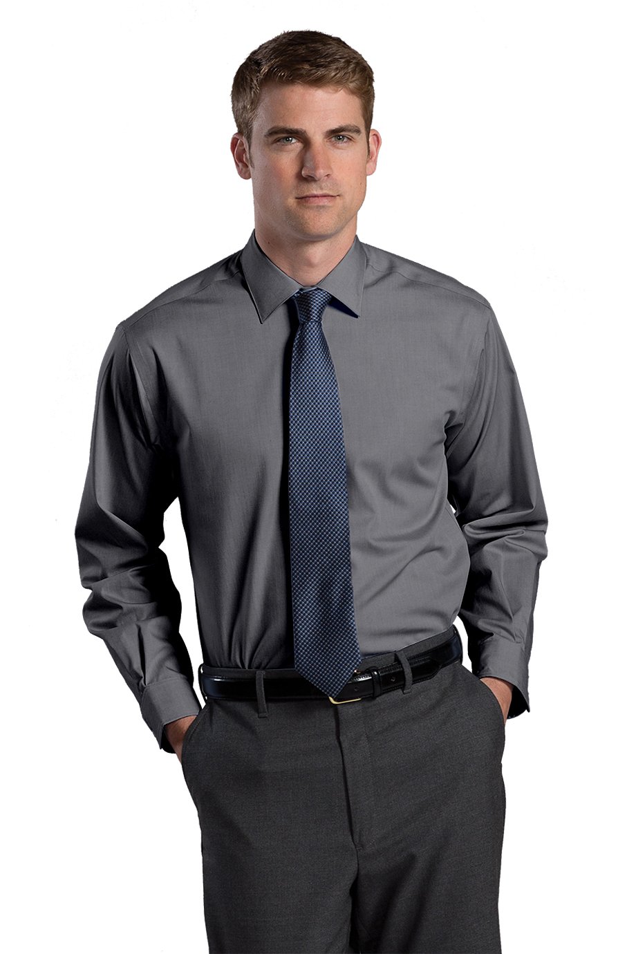 Edwards Men's No-Iron Stay Collar Dress Shirt - Wrinkle-Free Formal Business Shirt for Office, Wedding & Professional Occasions