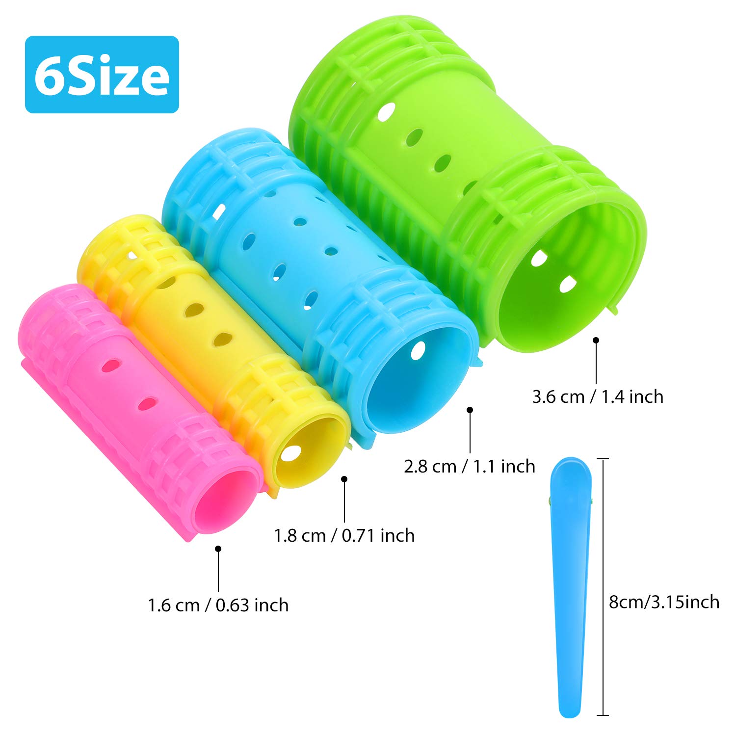65 Pcs Magnetic Hair Rollers Set with Duck Clips & Hairnet - 4 Sizes for Long, Medium & Short Hair - Professional Hair Styling Tools for Salon, Home Use & DIY Curls
