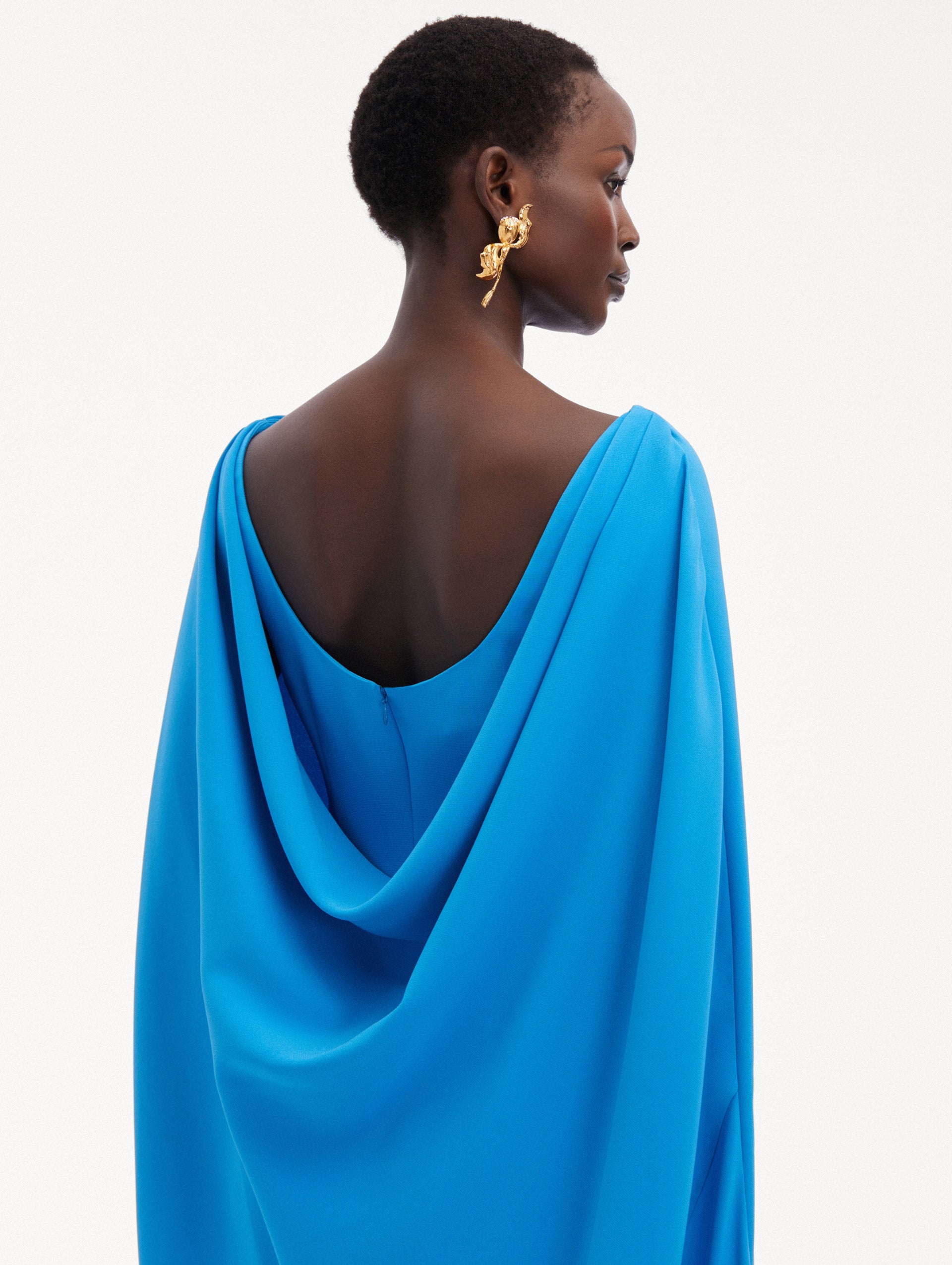 Elegant Cowl Back Silk Georgette Caftan Dress for Women - Boho Chic Beach Cover Up & Evening Gown - Perfect for Vacations, Weddings, and Special Occasions
